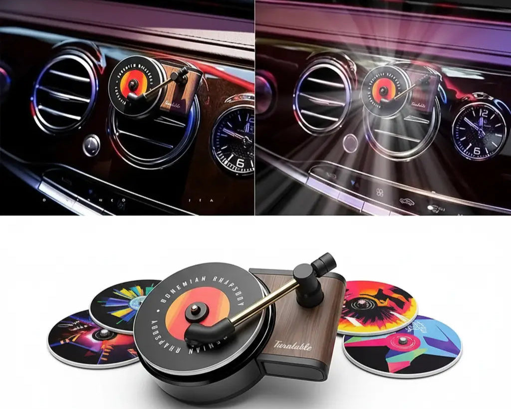 FreshBeats™ PRO | Retro Turntable Car Perfume that Spins with Your AC