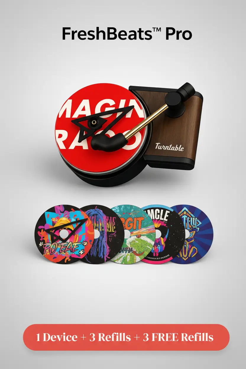 FreshBeats™ PRO | Retro Turntable Car Perfume that Spins with Your AC